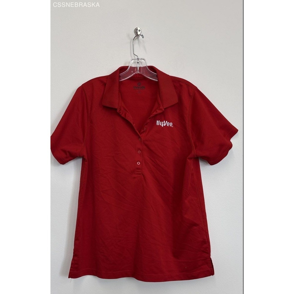 HyVee Red Uniform Shirt‎ Womens Short Sleeve Polo - Size L